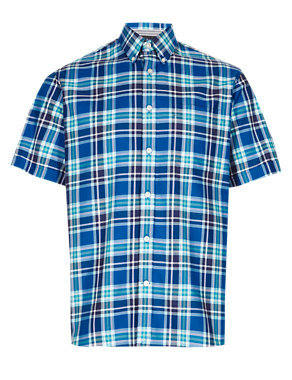 XXXL Pure Cotton Varied Checked Shirt Image 2 of 3