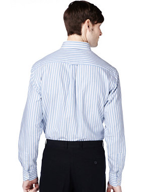 XXXL Pure Cotton Wide Oxford Striped Shirt Image 2 of 4