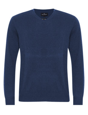 XXXL Wool Rich V-Neck Jumper with Cashmere Image 2 of 4
