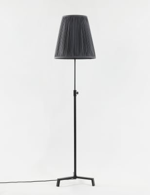 

M&S Collection Pleated Large Floor Lamp - Black, Black