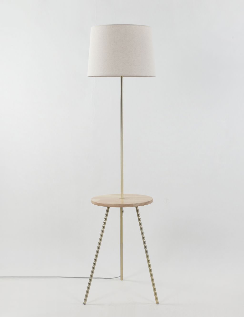 Wooden Circular Table Floor Lamp image 1