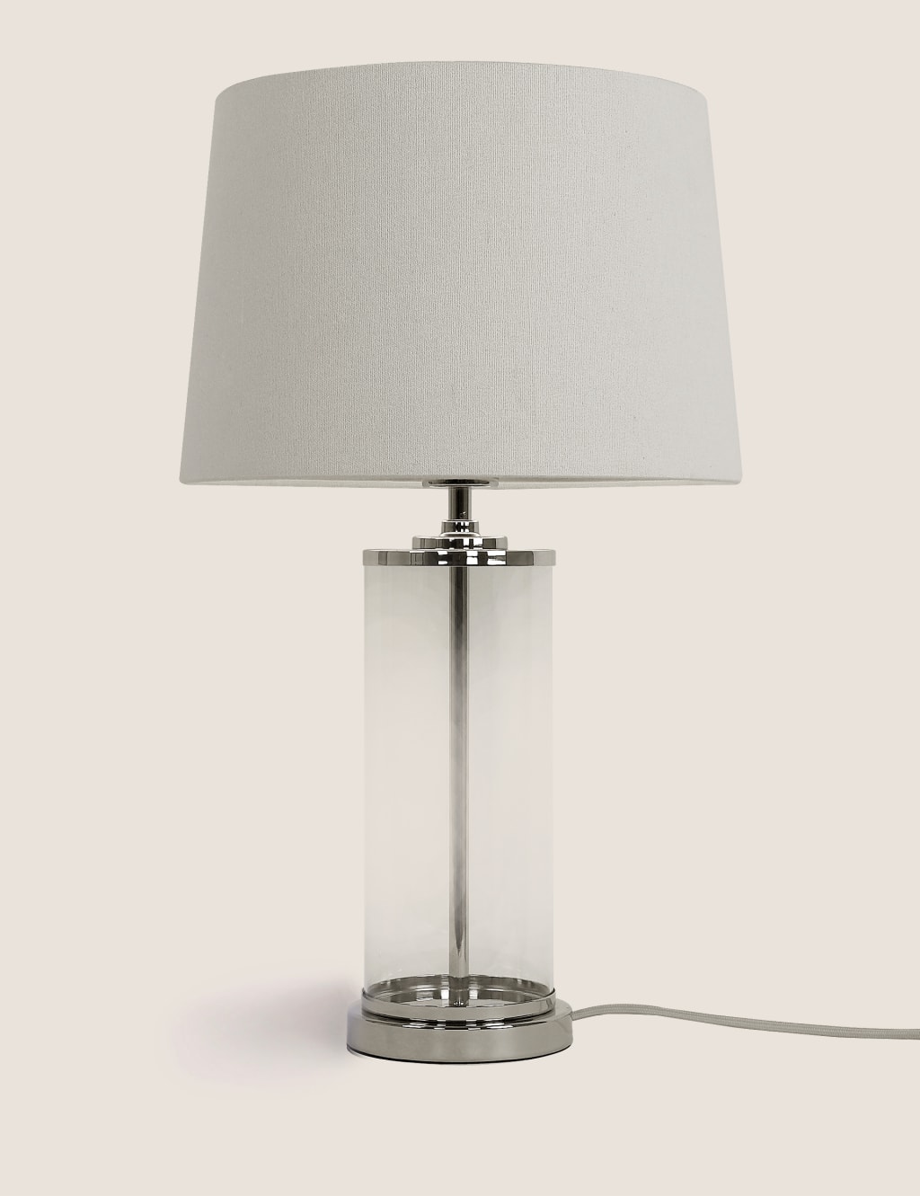Glass bedside table lamp on sale