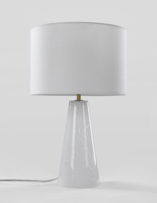 M&S Lily Table Lamp - White, White