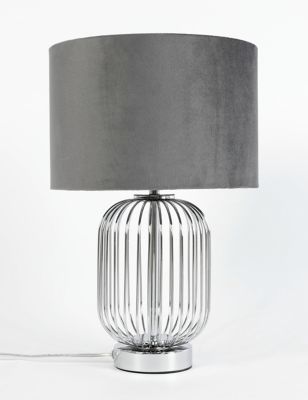 M&S Madrid Curved Table Lamp - Silver Mix, Silver Mix,Black