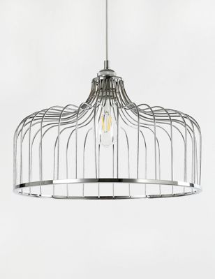 M&S Madrid Ceiling Lamp Shade - Silver, Silver,Black