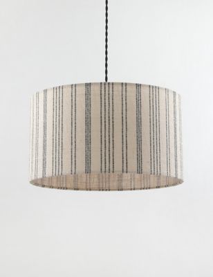 M&S Noah Hessian Striped Lamp Shade - Natural, Natural