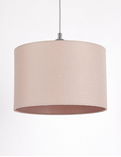 M&S Collection Textured Drum Lamp Shade - 1Size - Light Pink, Light Pink