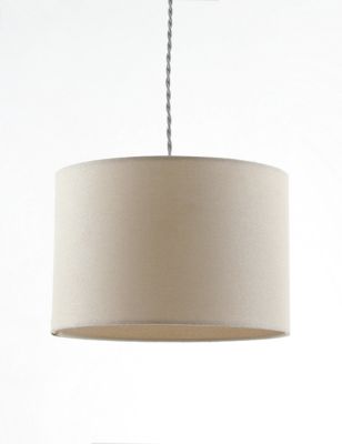 M&S Textured Drum Lamp Shade - Oatmeal, Oatmeal,Light Grey