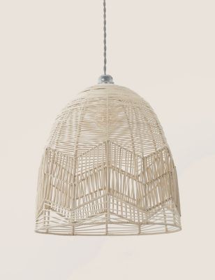 M&S Rattan Ceiling Lamp Shade - Natural, Natural
