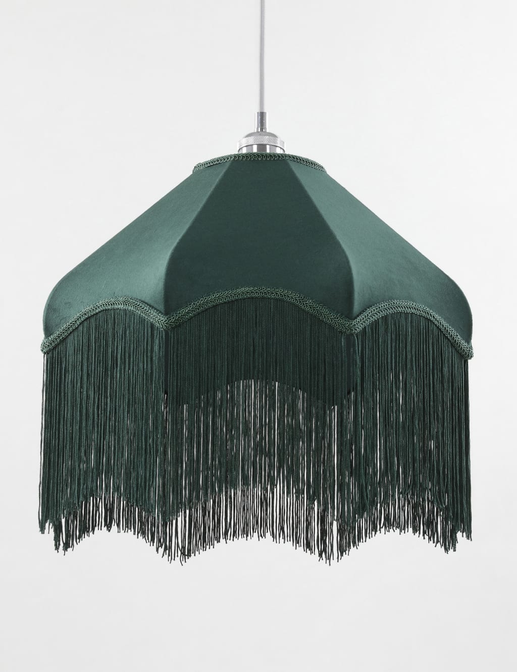 Fringed Velvet Lamp Shade