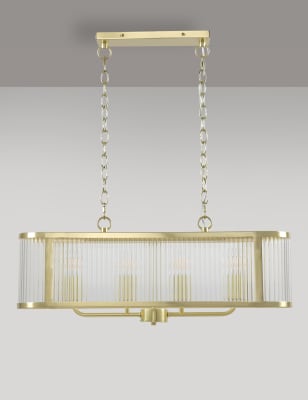 M&S Monroe Bar Pendant Light - Antique Brass, Antique Brass