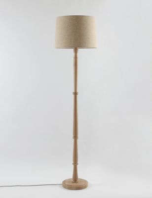 M&S Wooden Floor Lamp - Natural, Natural