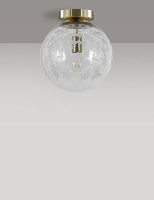 M&S Olivia Flush Ceiling Light - Polished Brass, Polished Brass