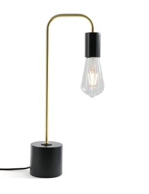 Exposed Bulb Curved Table Lamp