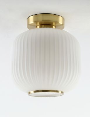 M&S Amelia Flush Ceiling Light - Antique Brass, Antique Brass,Grey