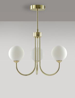 M&S Emelie Ribbed Ceiling Light - Polished Brass, Polished Brass