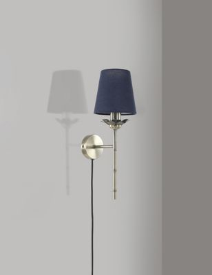 M&S Margot Brass Plug In Wall Light - Polished Brass, Polished Brass