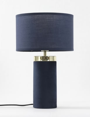 

M&S Collection Lámpara de mesa mediana de terciopelo - Azul, Azul