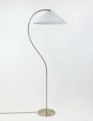 

M&S Collection Pleated Medium Floor Lamp - Antique Brass, Antique Brass