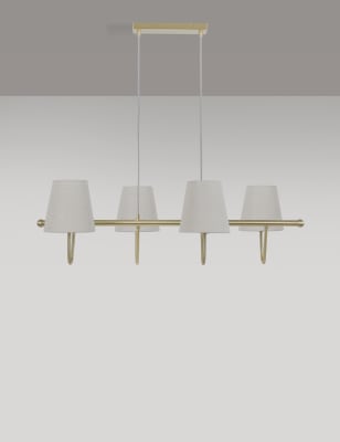 

M&S Collection Metal 4 Shade Bar Ceiling Light - Polished Brass, Polished Brass