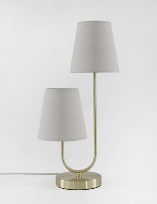 

M&S Collection 2 Shade Metal Table Lamp - Polished Brass, Polished Brass