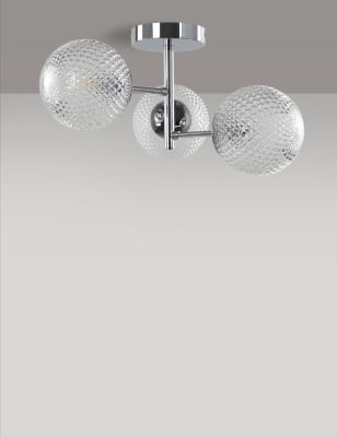 Glass Medium Flush Ceiling Light