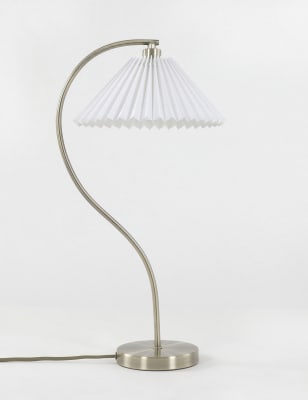 M&S Pleated Medium Table Lamp - Polished Brass, Polished Brass