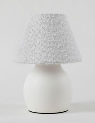M&S Rowan Battery Operated Table Lamp - White, White