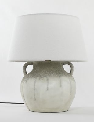 M&S X Fired Earth Ceramic Drip Handle Table Lamp - Natural, Natural