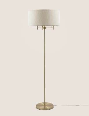 M&S Fleur Floor Lamp - Antique Brass, Antique Brass,Grey Mix