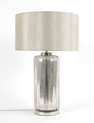 

Large Mercury Glass Table Lamp - Silver Mix, Silver Mix