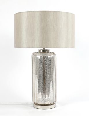 M&S Large Mercury Glass Table Lamp - Silver Mix, Silver Mix