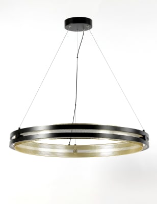 

LED-Hängeleuchte „Kennedy“ - Schwarz Melange, Schwarz Melange