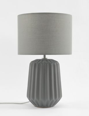 M&S Geometric Table Lamp - Grey, Grey,Blush Pink,White Mix