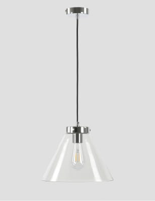 

Simple Glass Pendant Light - Silver, Silver