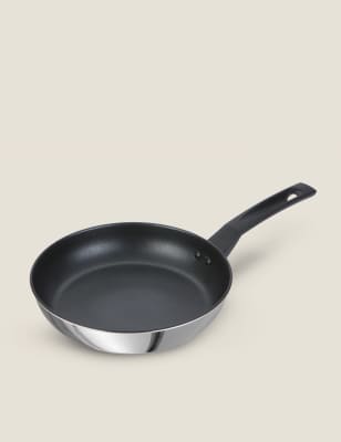 Prestige Stainless Steel 25cm Medium Frying Pan - Silver, Silver