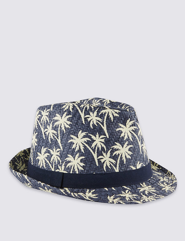 Younger Kids' Palm Print Trilby Hat Image 1 of 1