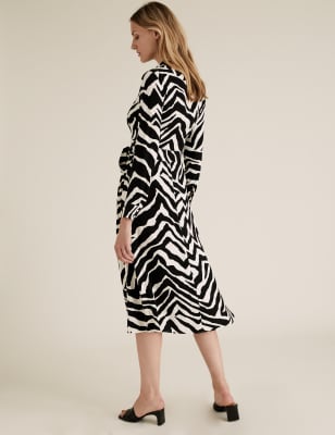 m&s animal print midi dress