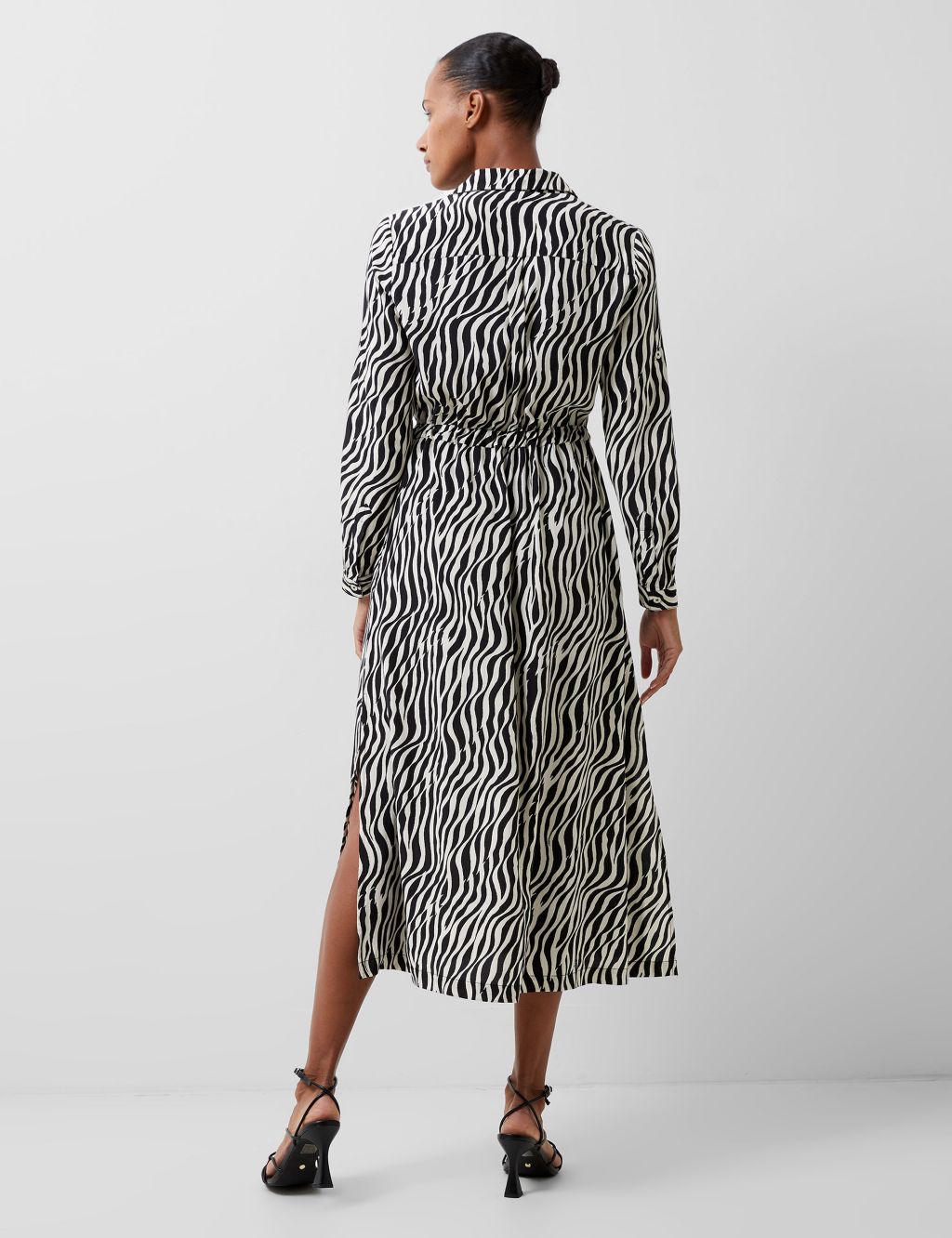 Zebra Print Midaxi Shirt Dress 2 of 4