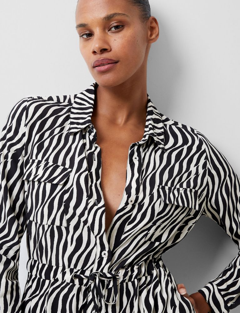 Zebra Print Midaxi Shirt Dress 4 of 4