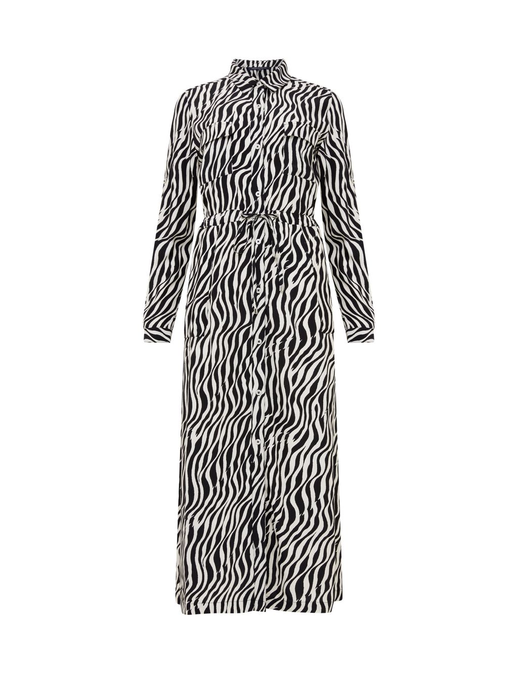 Zebra Print Midaxi Shirt Dress 1 of 4