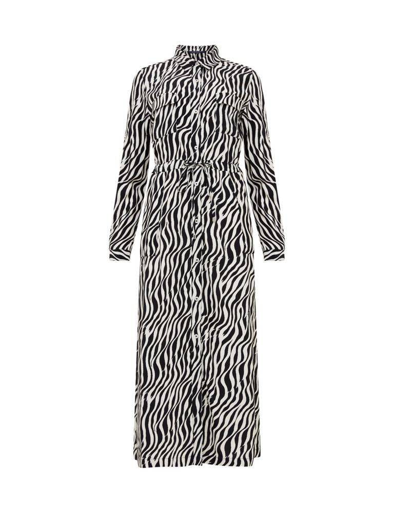 Zebra Print Midaxi Shirt Dress 2 of 4