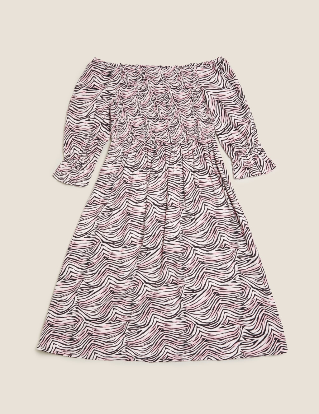 Zebra Print Midi Dress (614 Yrs) M&S