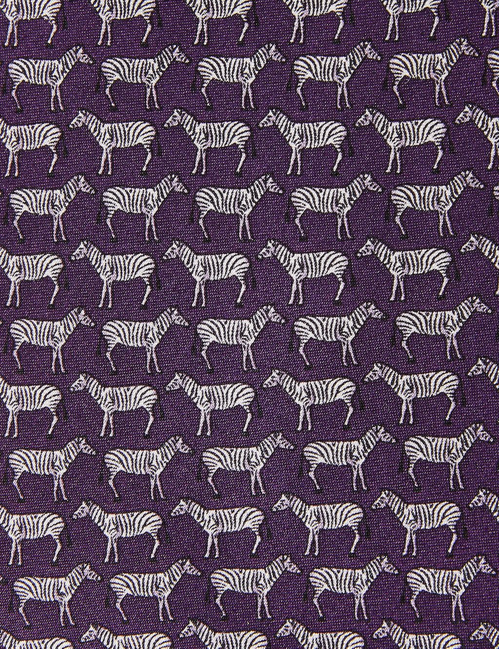 Zebra Print Pure Silk Tie 2 of 3
