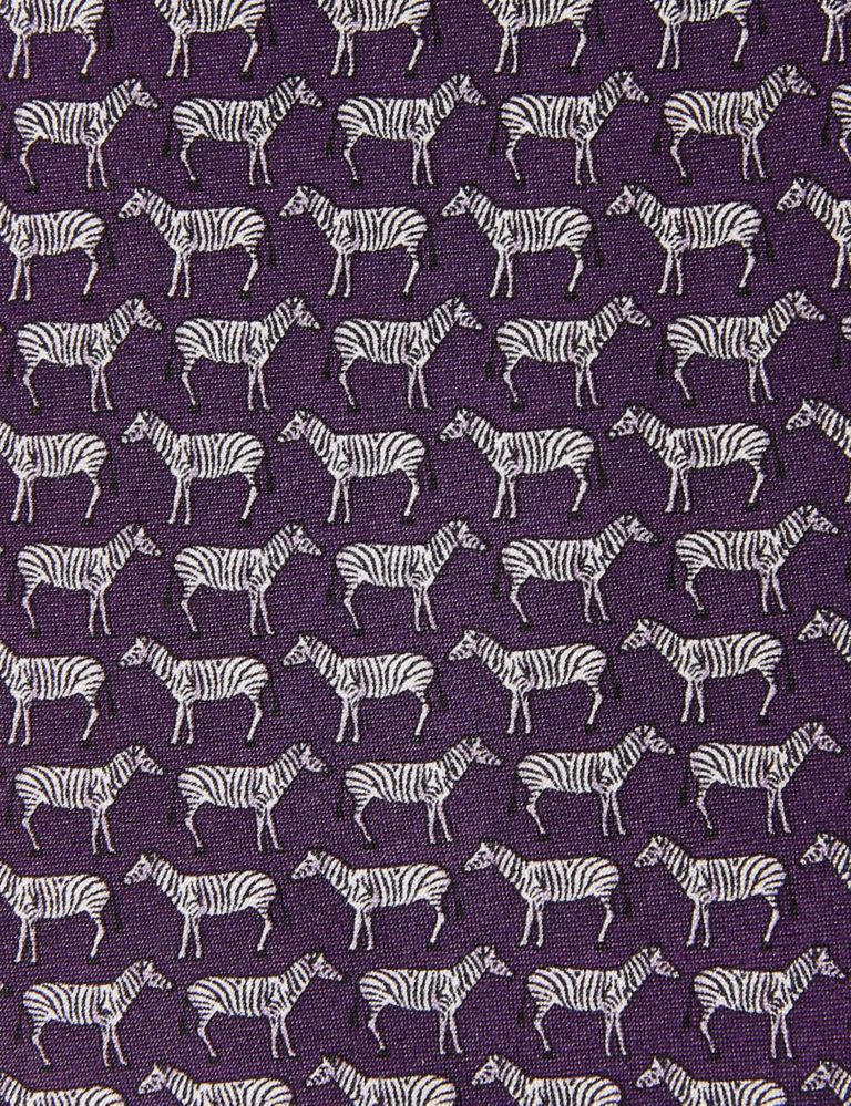 Zebra Print Pure Silk Tie 3 of 3