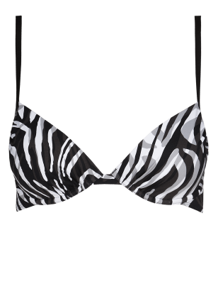 Zebra Print Underwired Bikini Top | M&S Collection | M&S