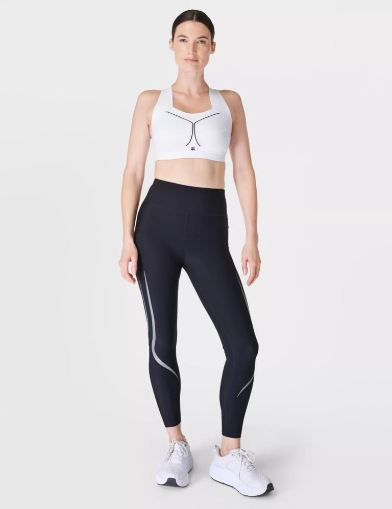 Sweaty Betty Zero Gravity Black Glitter High Rise 7/8 Tight