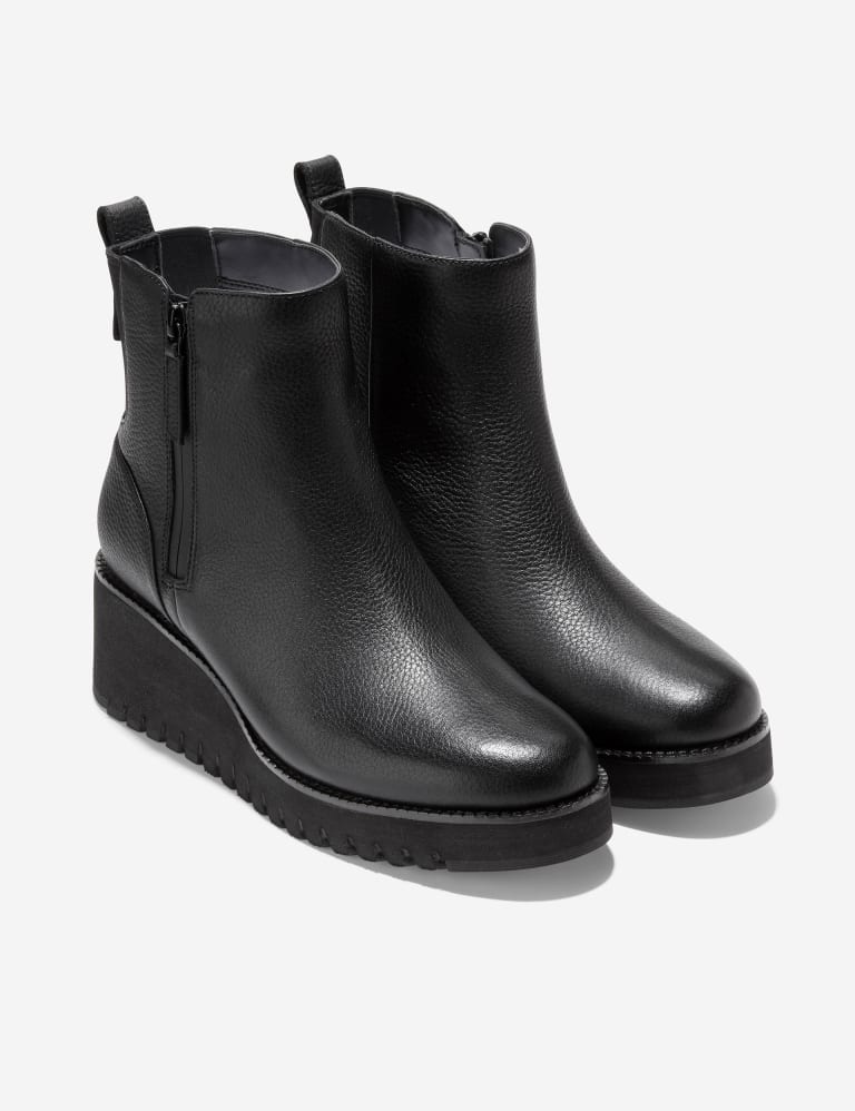 Zerogrand City Leather Wedge Ankle Boots Cole Haan M S
