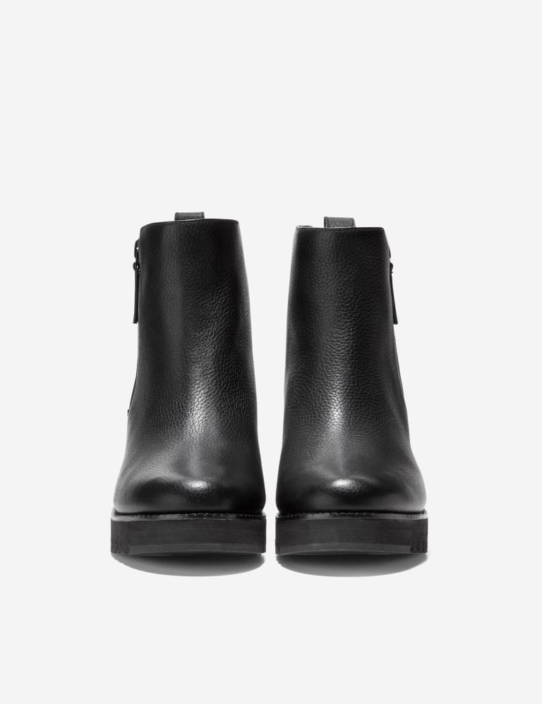 Zerogrand City Leather Wedge Ankle Boots Cole Haan M S