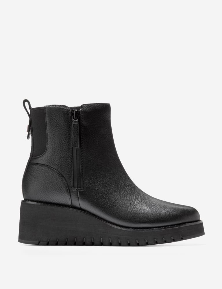 Zerogrand City Leather Wedge Ankle Boots Cole Haan M S